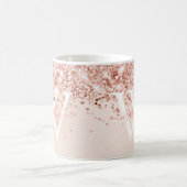Mug Monogramme de nom en écriture Rose Gold (Centre)