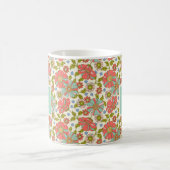 Mug Monogramme de nom floral coloré (Centre)