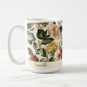 Mug Monogramme de nom floral vintage (Gauche)