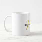 Mug Monogramme de nom moderne de couleur or unique exc (Gauche)