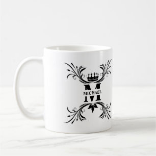 Mug Monogramme de nom noir Art Déco vintage