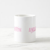 Mug Monogramme de nom personnalisé rose moderne (Centre)