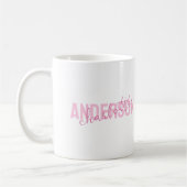 Mug Monogramme de nom personnalisé rose moderne (Gauche)