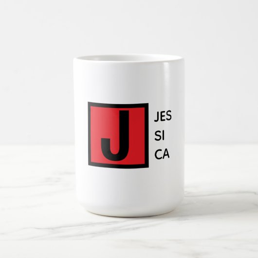 Mug Monogramme de nom professionnel élégant moderne (Centre)