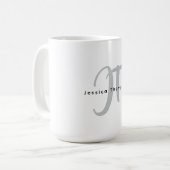 Mug Monogramme de nom professionnel élégant moderne (Devant gauche)