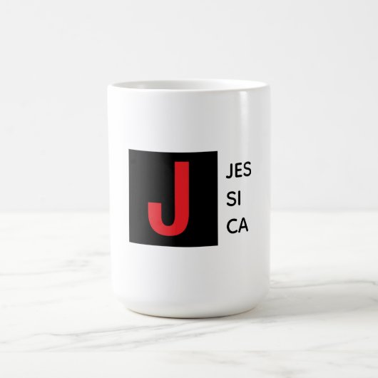 Mug Monogramme de nom professionnel élégant moderne (Centre)