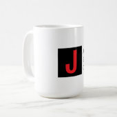 Mug Monogramme de nom professionnel élégant moderne (Devant gauche)