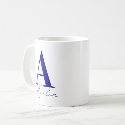 Mug Monogramme de nom simple moderne (Devant gauche)