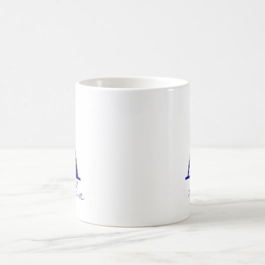 Mug Monogramme de nom simple moderne (Centre)