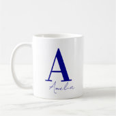 Mug Monogramme de nom simple moderne (Gauche)