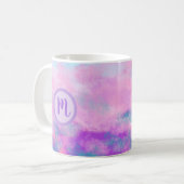 Mug Monogramme de nuages roses mignons (Devant gauche)