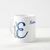 Mug Monogramme de papillon de chat de Siamèse Nom E in (Devant gauche)