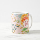 Mug Monogramme de Parties scintillant d'Eucalyptus ros (Devant droit)