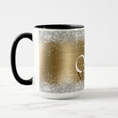 Mug Monogramme de parties scintillant en or brossé mou (Gauche)