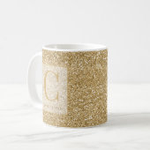 Mug Monogramme de Parties scintillant en or chic perso (Devant gauche)