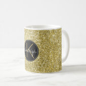 Mug Monogramme de parties scintillantes de Faux (Devant droit)