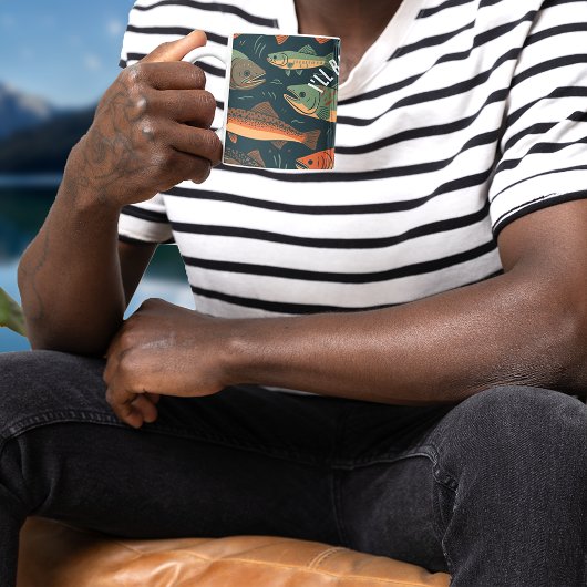 Mug Monogramme de pêche à la truite