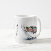 Mug Monogramme de pêche à la truite arc-en-ciel (Devant droit)