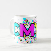 Mug Monogramme de peinture CMJN (Devant gauche)