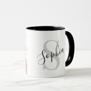 Mug Monogramme de photo personnalisé moderne
