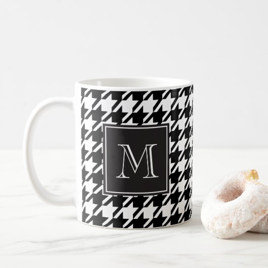 Mug Monogramme de pied de cheminée noir (Avec donut)