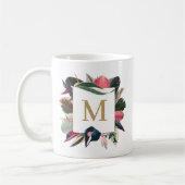 Mug Monogramme de plantes ménagères variées rose tropi (Gauche)