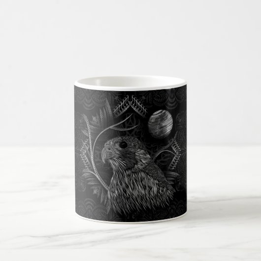 Mug Monogramme de Pleine lune de faucon (Centre)