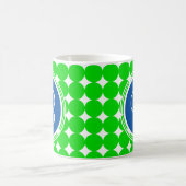 Mug Monogramme de point Polka bleu et vert (Centre)
