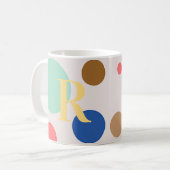 Mug Monogramme de point Polka moderne (Devant gauche)