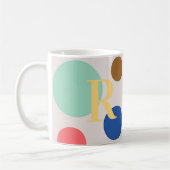 Mug Monogramme de point Polka moderne (Gauche)