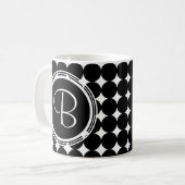 Mug Monogramme de point Polka Noir (Devant gauche)