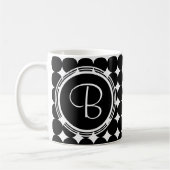 Mug Monogramme de point Polka Noir (Gauche)