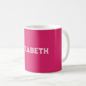Mug monogramme de police Hot Pink University (Devant droit)