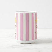 Mug Monogramme de princesse couronné de rayures victor (Centre)