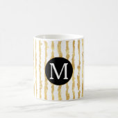 Mug Monogramme de rayures d'or blanc (Centre)