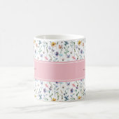 Mug Monogramme de script botanique floral élégant (Centre)