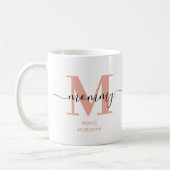 Mug Monogramme de script élégant maman (Gauche)