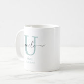 Mug Monogramme de script élégant oncle (Devant gauche)