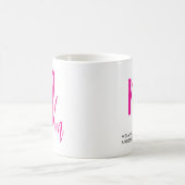 Mug Monogramme de script noir et rose (Centre)