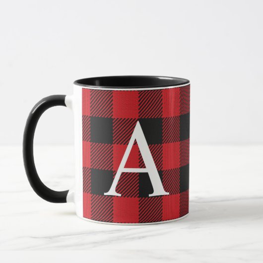Mug Monogramme de sériole de bison plaqué rustique (Gauche)