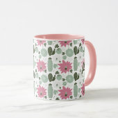 Mug Monogramme de succulents de cactus mignons (Devant droit)