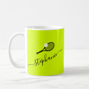 Mug Monogramme de tennis féminin personnalisé