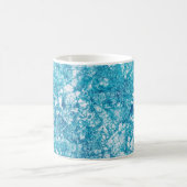 Mug Monogramme de texture bleu et Marbre blanc (Centre)