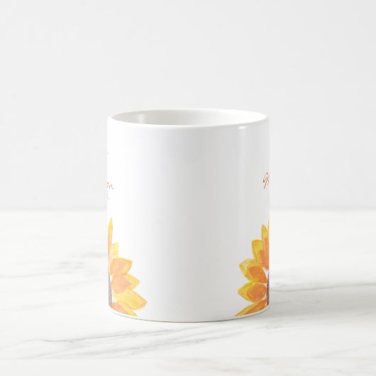 Mug Monogramme de tournesol (Centre)