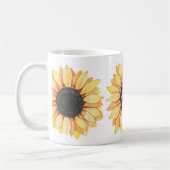 Mug Monogramme de tournesol personnalisé (Gauche)