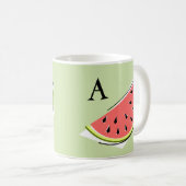 Mug Monogramme de tranche verte de pastèque (Devant droit)