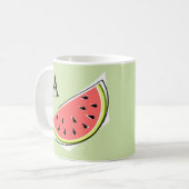 Mug Monogramme de tranche verte de pastèque (Devant gauche)