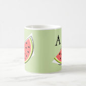 Mug Monogramme de tranche verte de pastèque (Centre)