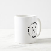Mug Monogramme de typographie moderne noir et blanc (Devant droit)