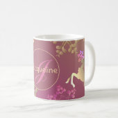 Mug Monogramme de vacances Snowflakes et rennes (Devant droit)